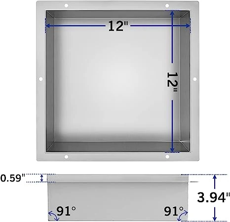 Shower Niche Brushed Stainless Steel