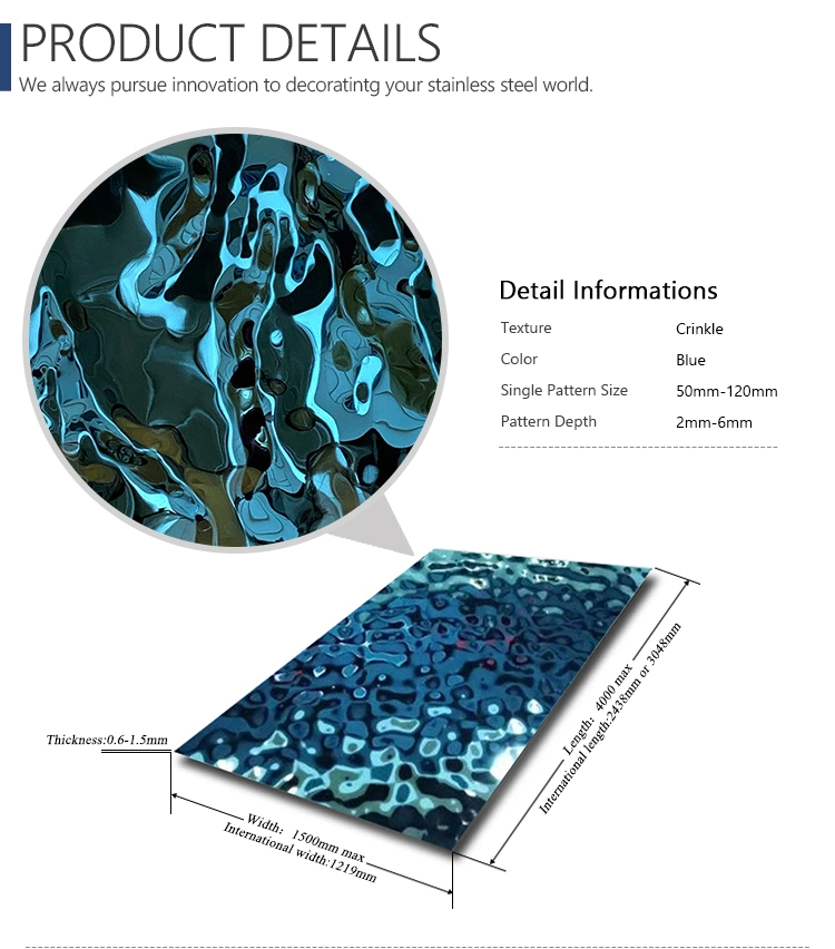 Price List Showed 6wl Stamping Emboss Stainless Steel Sheet with Hot Sale